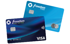 Chase Freedom Flex (Registered trade mark) credit card. Chase Freedom Unlimited (Registered Trademark) credit card
