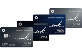Ink Business Unlimited(Registered Trademark) Credit Card. Ink Business Premier(Service Trademark) Credit Card. Ink Business Preferred(Registered Trademark) Credit Card. Ink Business Cash(Registered Trademark) Credit Card.
